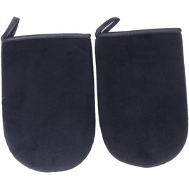 Garneck 2 piezas Guantes Aplicadores para Bronceado Sin Sol Mitones de Microfibra para Aplicar Crema Uniformemente para Color Negro