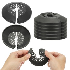 PATIKIL 46mm Plumbing Cover Plates, 9 PCS Wall Split Flange Pipe Cover Decoration Escutcheon Plate Collar Flange Water Pipe Cover Decoration PP Plastic for Wall Pipe Tube Hole, Black