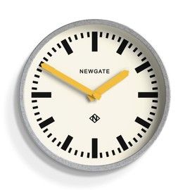 NEWGATE® The Luggage Wall Clock - Metal Clock - Analog Wall Clock - Retro Clock - Kitchen Wall Clocks - Round Wall Clock - British Design - Station Clock (Yellow Hands)
