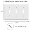 Toggle Light Switch Wall Plates 3-Gang Switch Electrical Cover Plate