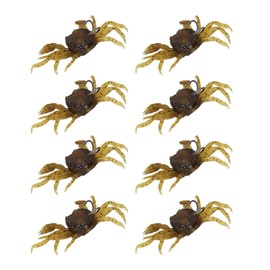 RiToEasysports Artificial Crab Bait, 8Pcs Artificial Crab Bait 13cm 33.5g Simulation Crab Soft Lure Fishing Bait with Hooks for Freshwater Saltwater (Yellowish Brown)
