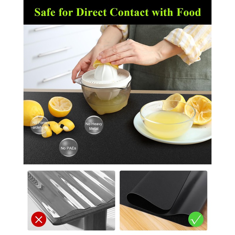 FURKIT Black Plastic Table Cover Protector, 54" x 54" Waterproof