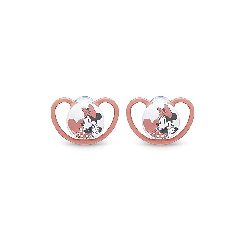 NUK Space Chupetes de ortodoncia (Minnie, 0-6 meses)