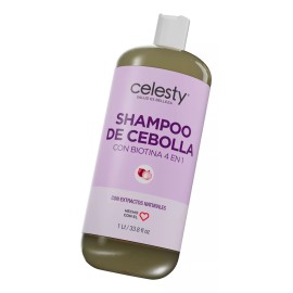 Celesty Shampoo De Cebolla Con Biotina 4 En 1 Sin Sal Celesty® 1lt