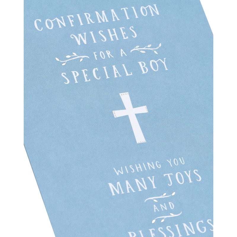 UK Greetings Confirmation Card For Boy With Envelope - Blue
