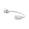 Flat Plug Short Power Extension Cord 1 Foot White 14
