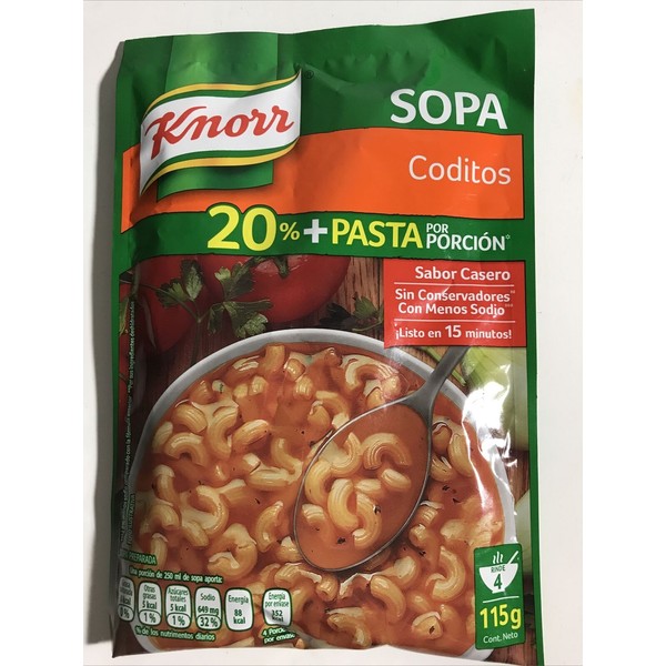 6-Pk Knorr Sopa Coditos Knorr Mex Macaroni Soup. 115g/4oz