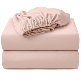 Hotella 2PC California King Fitted Sheet Only,72x84inch,100% Microfiber Ultra Soft Hotel Quality Bottom Sheet,14" Deep Pocket,Wrinkle and Fade Resistant，Pink