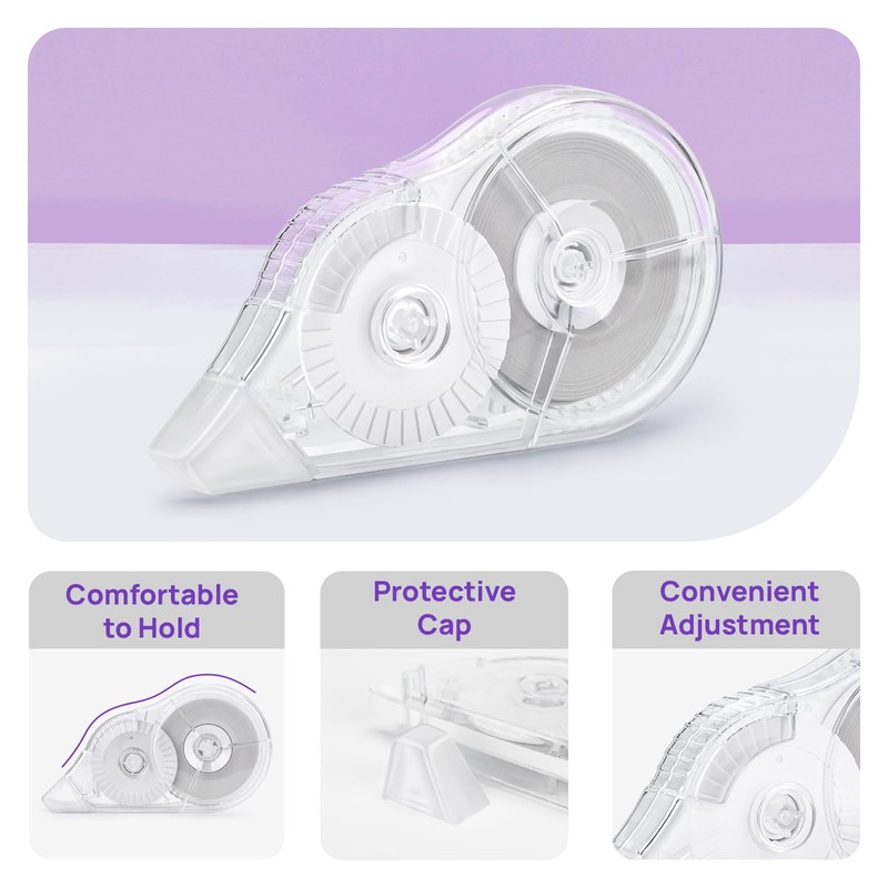 JEFURE 2 Pcs Correction Tape, 98.43 Ft White Wrong Out