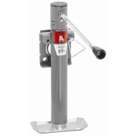 Bulldog 151109 Gray Universal 10” Sidewind Travel Round Jack with Base (2000 lbs. Lift Capacity)