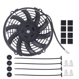 TOPAZ 9'' Inch Slim Push Pull Electric Curved Radiator Cooling Fan Mount Kit Universal