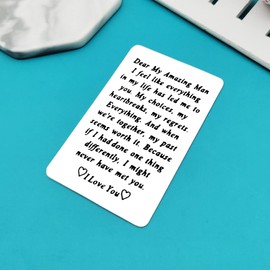 Engraved Wallet Insert Card for Boyfriend Husband Valentines Day Gifts for Men Christmas Birthday Gifts Wedding Anniversary Card Gifts I Love You Gifts for Him Fiance
