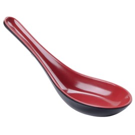 G.E.T. Enterprises Red/Black 0.6 oz. Soup Spoon, Break Resistant Dishwasher Safe Melamine Plastic, Fuji Collection 6026-RB (Pack of 12)