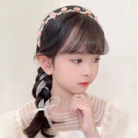 Hair Bands for Women, Headband Hair Accessories for Women and Girls, Fashionable Flower Girl Headbands with Tassels, Hair Band, Flower Headpiece with Beads, Pink