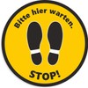 Floor Sticker | Stop! Please Wait Here Sticker | Round