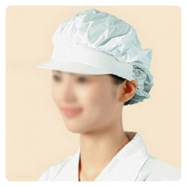 White Half-Mesh Sanitary Cap Free Size Chef Hygiene 4ea