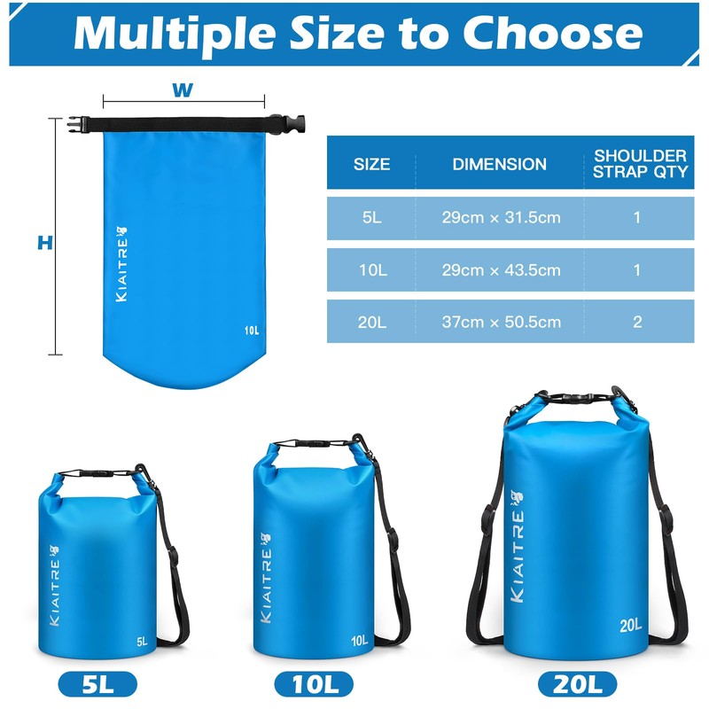 Kiaitre Water Dry Bag, 10L, Water Dry Bag