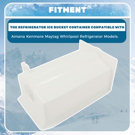 HECASA W10850492 Refrigerator Ice Bucket Container Compatible with Amana Kenmore Maytag Whirlpool Refrigerator Replacement for W10138193 W10670844 AP5989704 PS11731153 White ABS Plastic