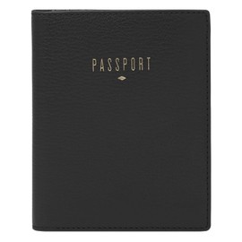Fossil Women's Leather Passport Holder 11.43 cm L x 0.508 cm W x 13.97 cm H, black