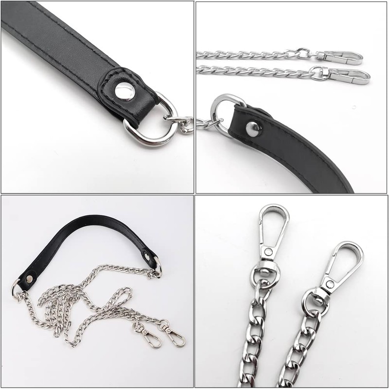 YDHfdc Bag Chain Silver 120 cm PU Leather Chain Strap