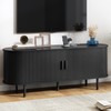 55" TV Stand with Power Outlet, Modern Media Console with