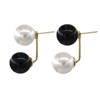 Black and White Earrings for Women, Vintage Hypoallergenic Front Back