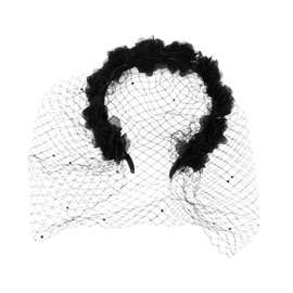 WOONEKY Flower Headband Bridal Party Accessory Fascinator Hat for Women Hair Bow for Women Girls Fashion Headband Hair Veil