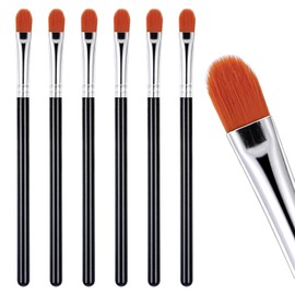 YBEATY 6 Pcs Flat Eye Shadow Primer Applicator Brush for Blending Round Small Concealer Makeup Concealer Brush Professional Eyeshadow Tools for Applying Cream Liquid Shadows and Eye Primer Base