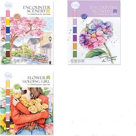 QLZDGH DIY Watercolor Kit 3 Themes12 Watercolor Paintings for relaxation Watercolor Painting Set Drawing Art Craft Gift for Teen and Adults Beginners