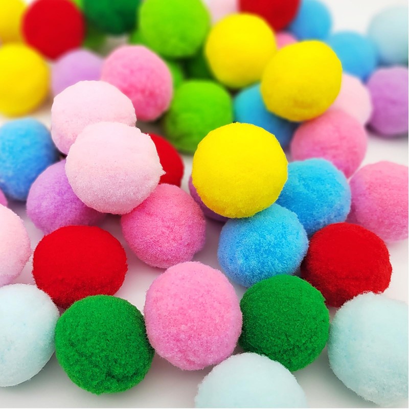 Aczyqws 10 Pack 4cm Red Pom Poms Craft Fluffy Fuzzy