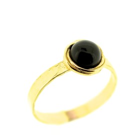 Black stone gold ring, Onyx gold ring, 14k gold plating stone ring band, Stacking stone ring, Small stone gold ring (onyx, 9)