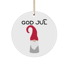 ChillThreads God Jul Ornament - Swedish and Norwegian Tomte Nisse Gnome Christmas Tree Decoration