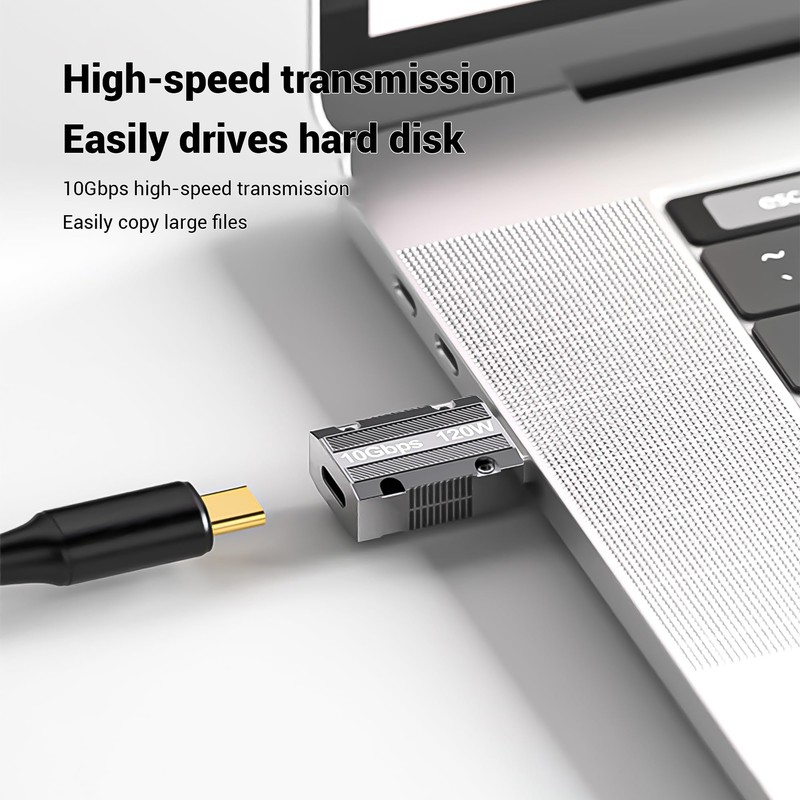 YIMATEECO 120 W Lightning Adapter USB-A to Type-C Adapter Grey
