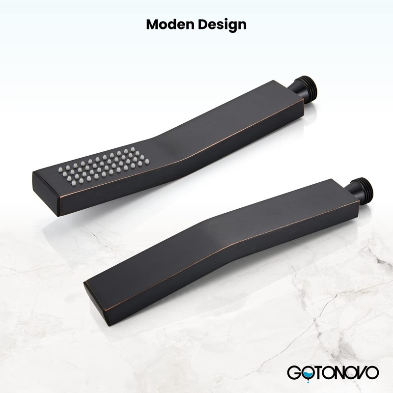 gotonovo Oil-Rubbed Bronze Solid Brass Hand Held Shower Head Wall
