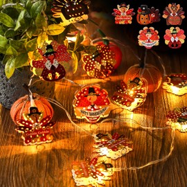 Tujoe 10ft 20 LEDs Thanksgiving Turkey String Lights for Bedroom LED Cute Thanksgiving Turkey Battery Operated Decorative String Lights Indoor Outdoor Birthday Decorations for Home Party Decor
