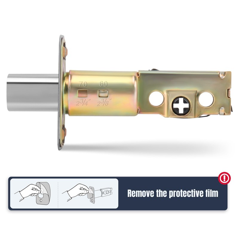 Adjustable Deadbolt Latch with 2-3/8'' or 2-3/4'' Backset Replacement Latch