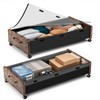 KITHELP Wooden Under Bed Storage with Wheels, 80L Extra-large Rolling