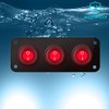 KEING 3 Gang Toggle Rocker Switch Panel Red LED Breaker