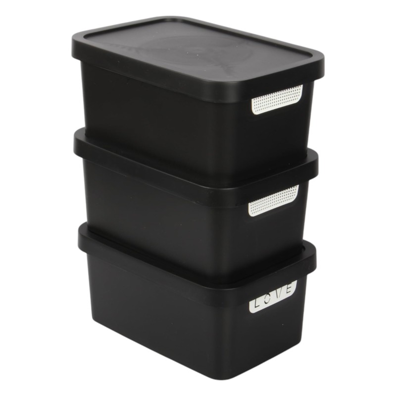 Jolie Max Plastic Storage Boxes with Lid, 3 Set of