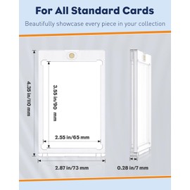 Uniclife 10 Pack Magnetic Card Holder for Trading Cards Ultra Clear Magnetic Card Case UV Protection Hard Plastic Baseball Card Holder Sports Card Protector Display Case for Game Cards MTG Cards