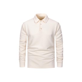 HOLCADA Men's Lapel Sweaters For Men Long Sleeve Knitted Button Pullover Warm Fashion Sweatshirts(Geometric Cream,2XL)