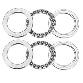 sourcing map 51109 Axial Ball Bearings 45 mm x 65 mm x 14 mm Chrome Steel ABEC3 Single Row Roller Pack of 2
