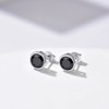 Punk Stud Earrings for Man Sterling Silver Black CZ Tiny