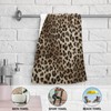 COVASA Brown Leopard Hand Towels for Bathroom,2 Pack Black Cheetah