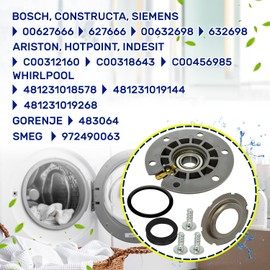 Set of Washing Machine Drum Bearings with Original Code 632698 00632698 for Bosch 483064 for Gorenje C00312160 for Indesit 481231018578 481231019144 for Whirlpool - Warranty 10 Years - MONTERAL