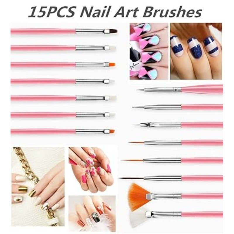 N/A 20PCS Nail Art Gel Pen Brush & Dotting Set