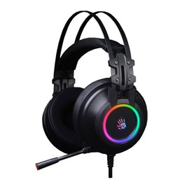 Bloody G528C Wired RGB Gaming Headset, 7.1 Virtual Surround Sound, Noise Cancelling Microphone with Braided USB Cable, On-Ear Volume Control for FPS MMO Games