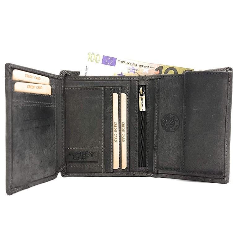 Jockey Club Biker Wallet with Chain, Natural Hunter Skin Leather