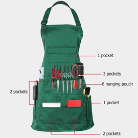 boshiho Painting Aprons, Adjustable Buckle, Barber Apron with Pockets for Women/Men/Unisex, Utility or Work Apron (Green)