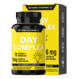 Day Complex Nootrópico Con Vitaminas Y Minerales | Suplemento Energetizante Vital Vigor | Concentración Claridad Mental Memoria Suplemento Día - Vitaminas Hombre / Mujer | 60 Cápsulas